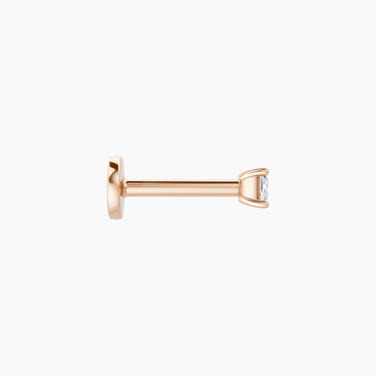 Nut | 18k Rose Gold 2.5 mm 6.5 mm Princess Diamond Nose Piercing