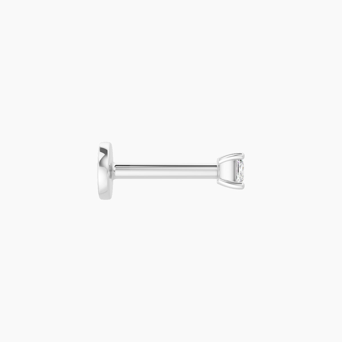 Nut | 18k White Gold 2.5 mm 6.5 mm Princess Diamond Nose Piercing