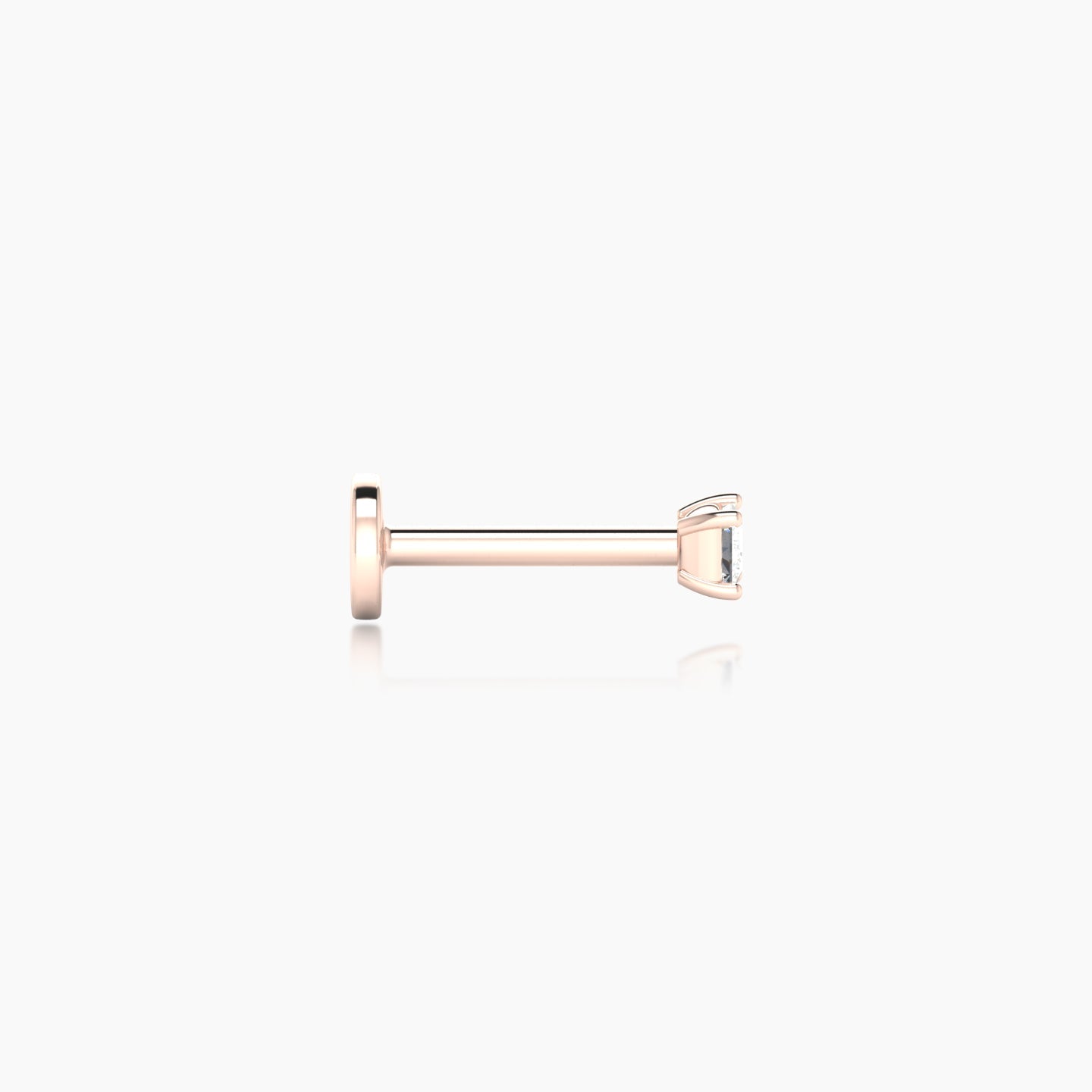 Nut | 18k Rose Gold 2.5 mm 6.5 mm Princess Diamond Nostril Piercing