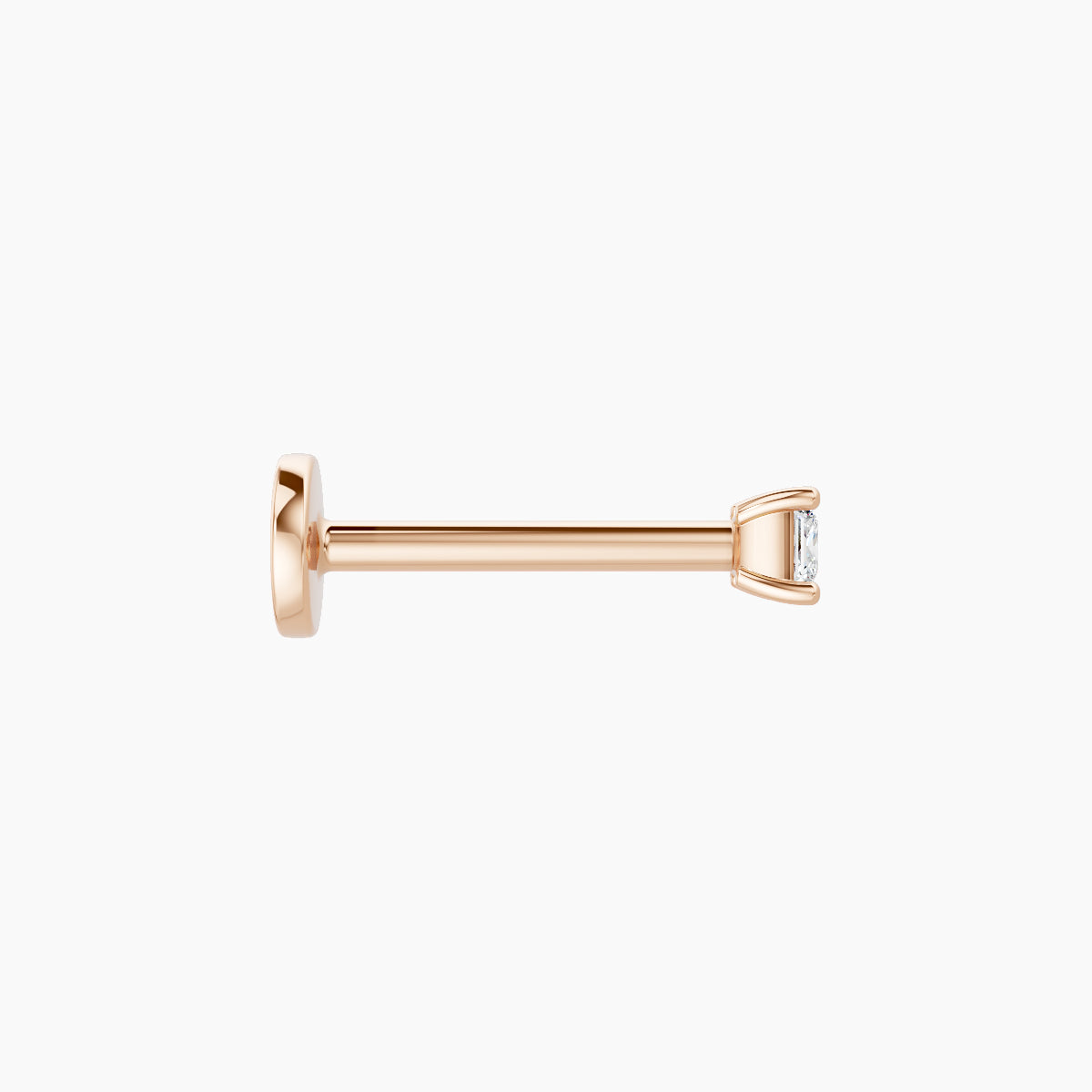 Nut | 18k Rose Gold 2.5 mm 8 mm Princess Diamond Nose Piercing