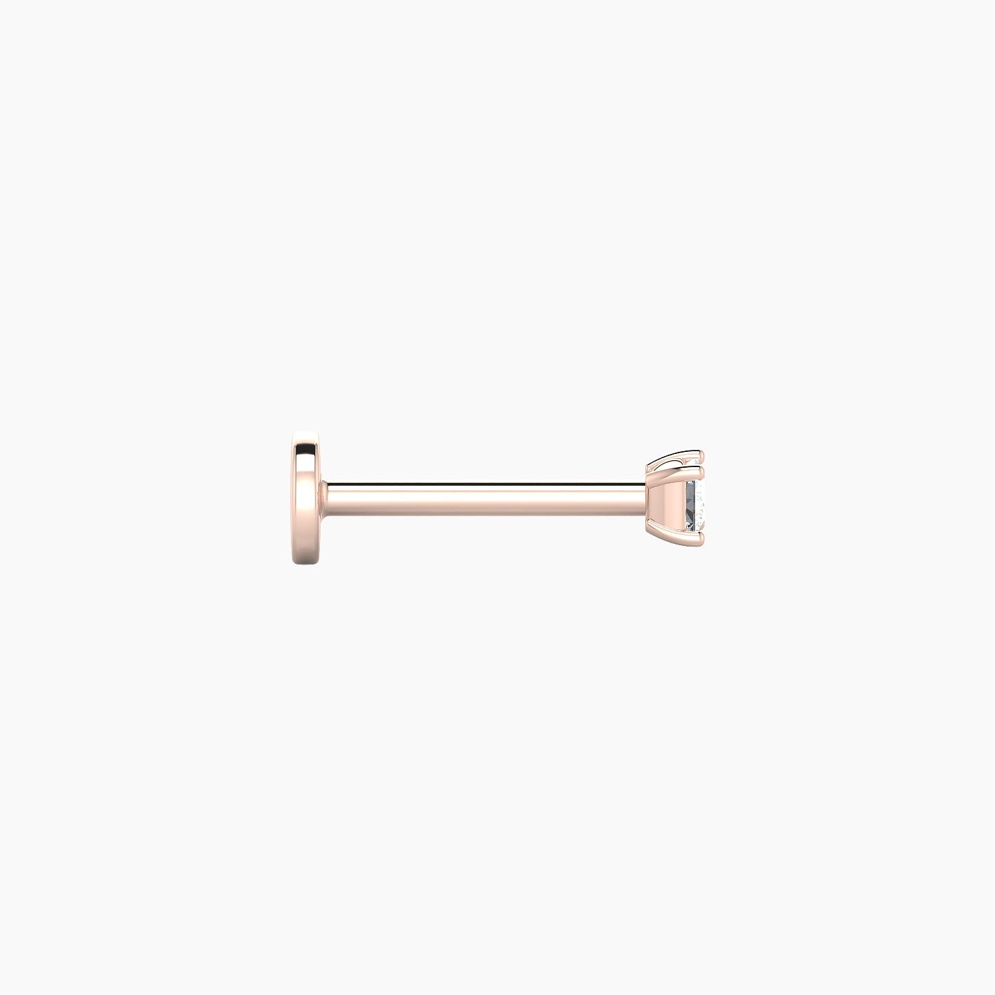 Nut | 18k Rose Gold 2.5 mm 8 mm Princess Diamond Nostril Piercing