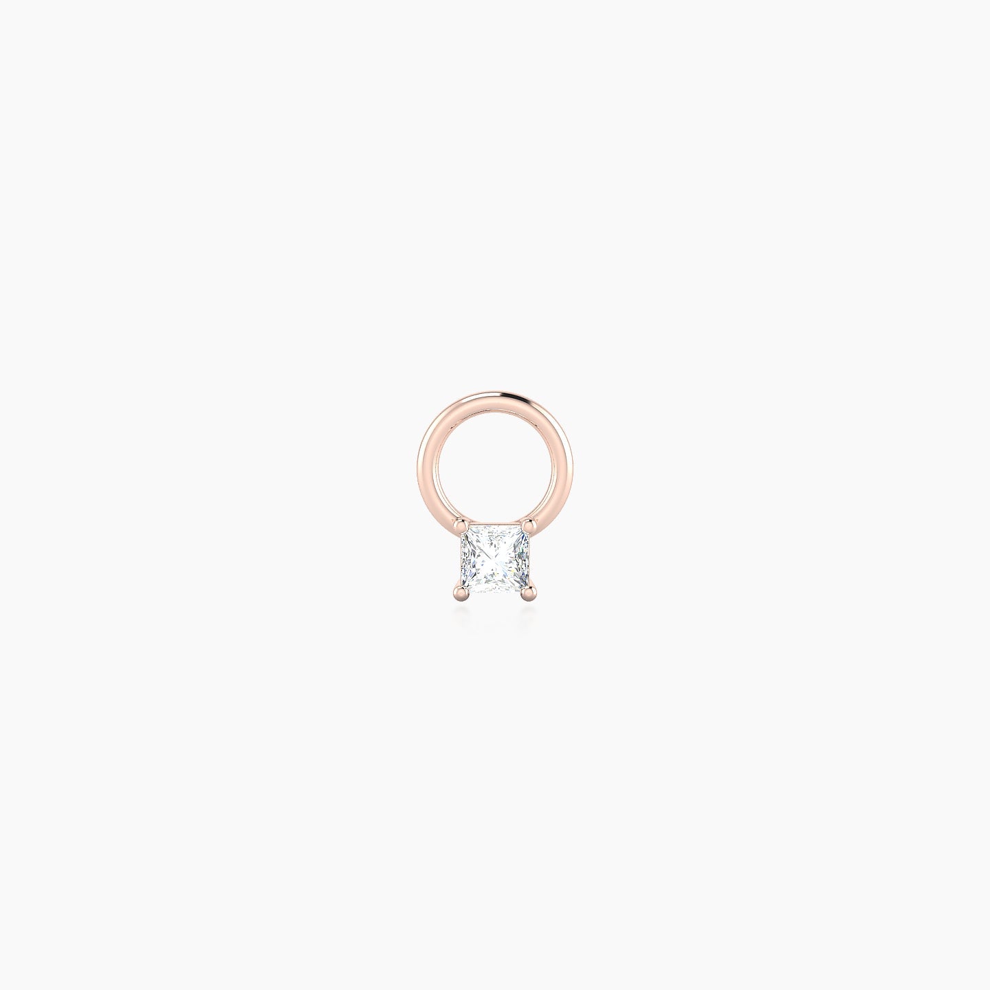 Nut | 18k Rose Gold 2.5 mm Princess Diamond Charm