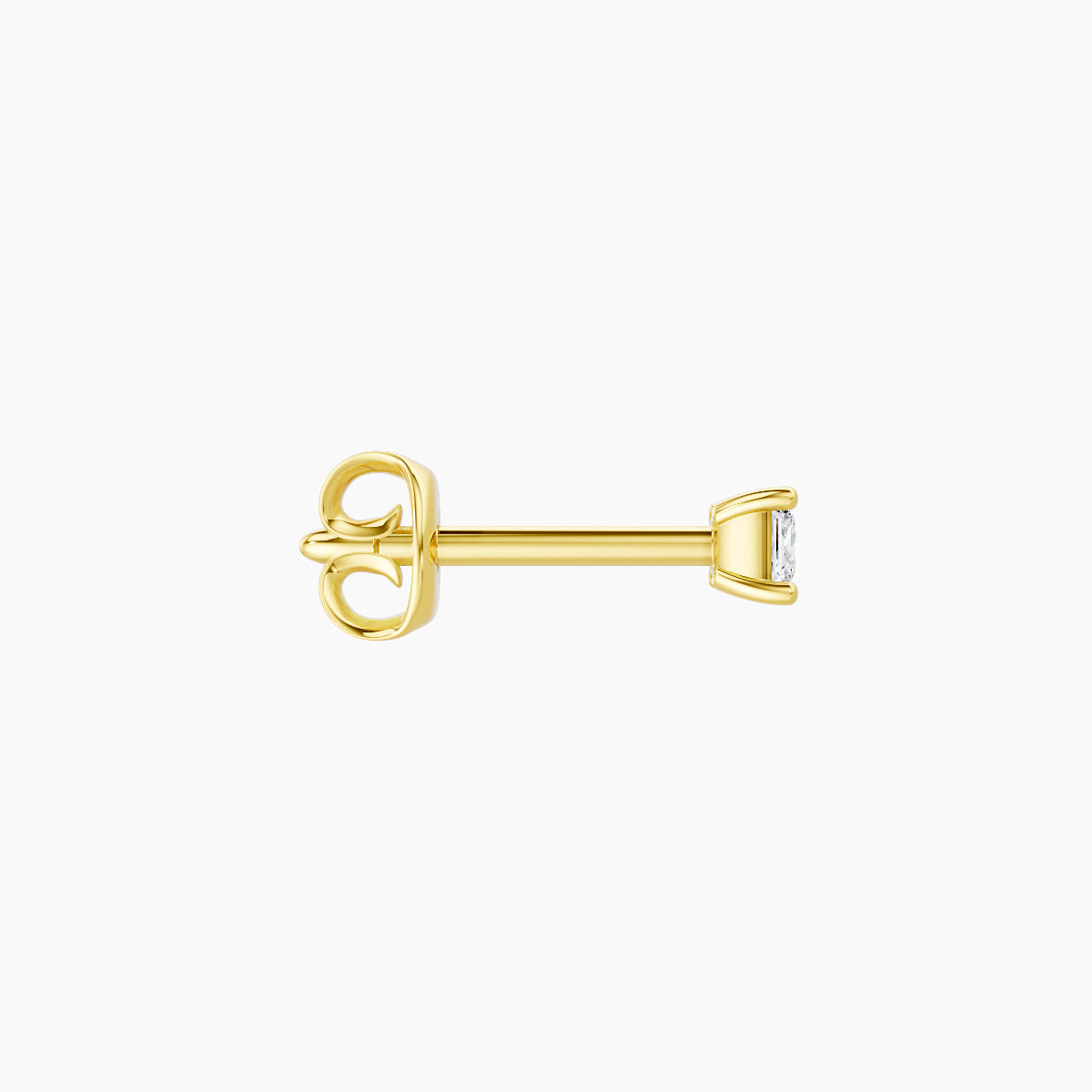 Nut | 18k Yellow Gold 2.5 mm Princess Diamond Earring