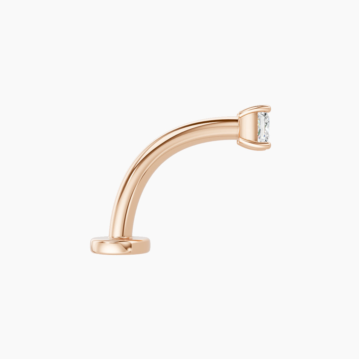 Nut | 18k Rose Gold 2.5 mm 10 mm Princess Diamond Floating Navel Piercing
