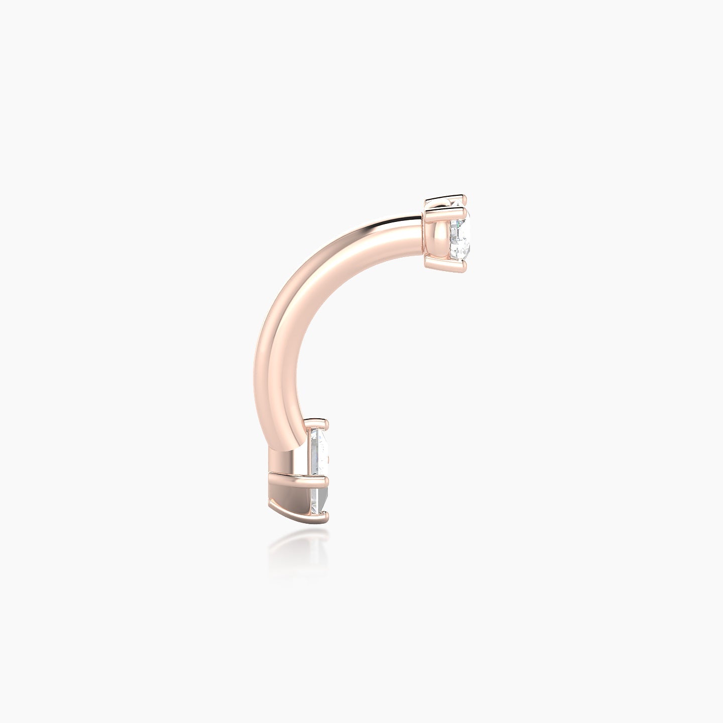 Nut | 18k Rose Gold 10 mm 3 mm Princess Diamond Navel Piercing