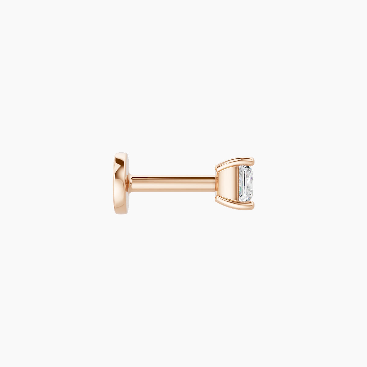 Nut | 18k Rose Gold 3 mm 5 mm Princess Diamond Nose Piercing