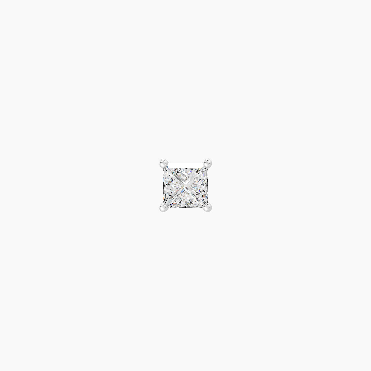 Nut | 18k White Gold 3 mm 5 mm Princess Diamond Nose Piercing