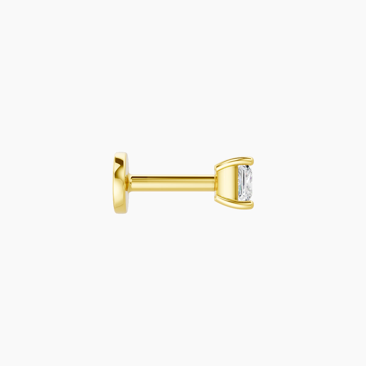 Nut | 18k Yellow Gold 3 mm 5 mm Princess Diamond Nose Piercing