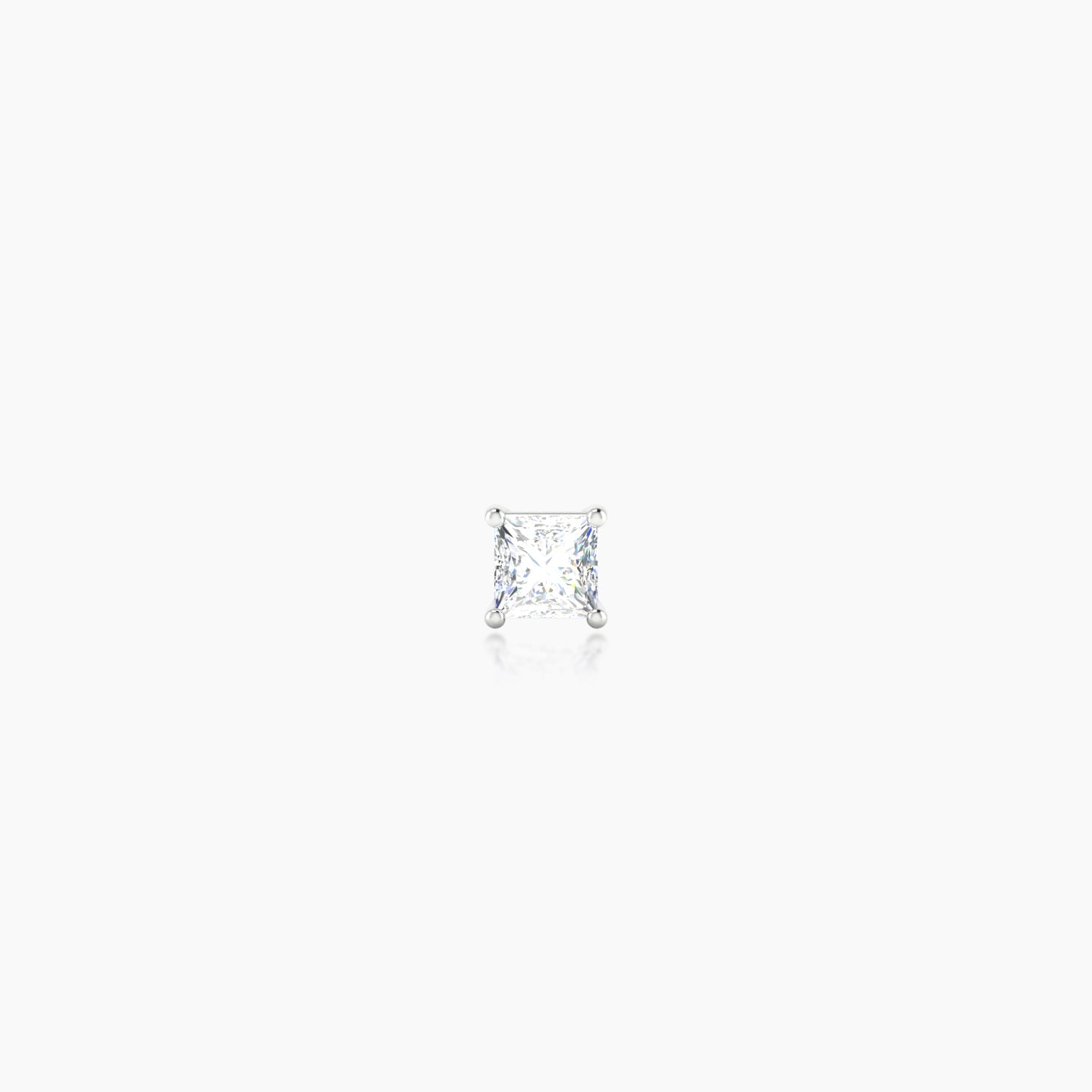 Nut | 18k White Gold 3 mm 5 mm Princess Diamond Nostril Piercing