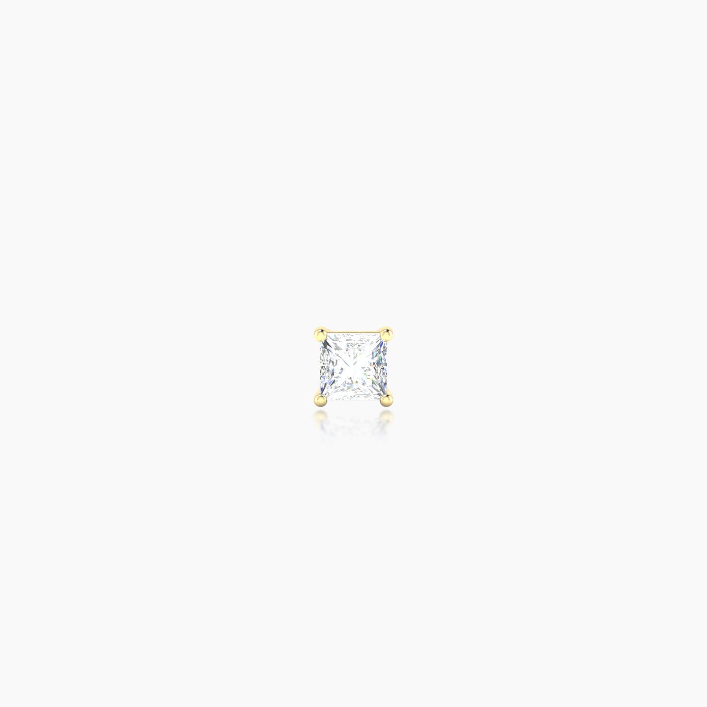 Nut | 18k Yellow Gold 3 mm 5 mm Princess Diamond Nostril Piercing