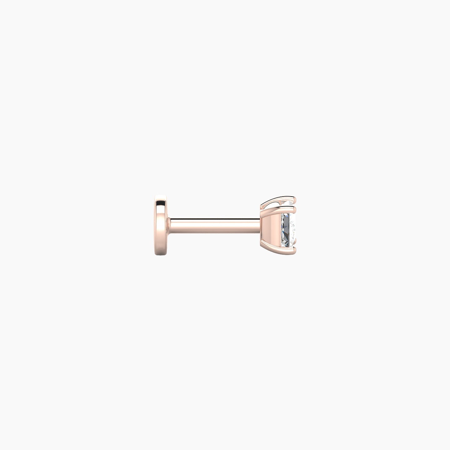 Nut | 18k Rose Gold 3 mm 5 mm Princess Diamond Nostril Piercing