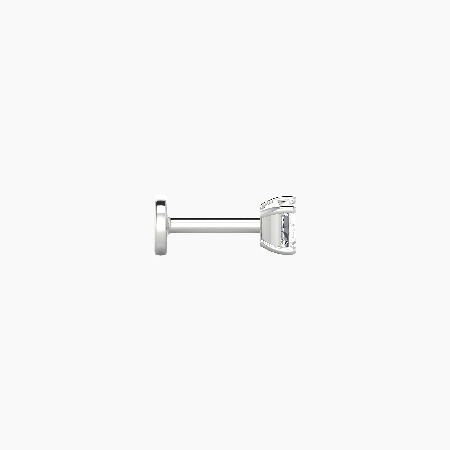 Nut | 18k White Gold 3 mm 5 mm Princess Diamond Nostril Piercing