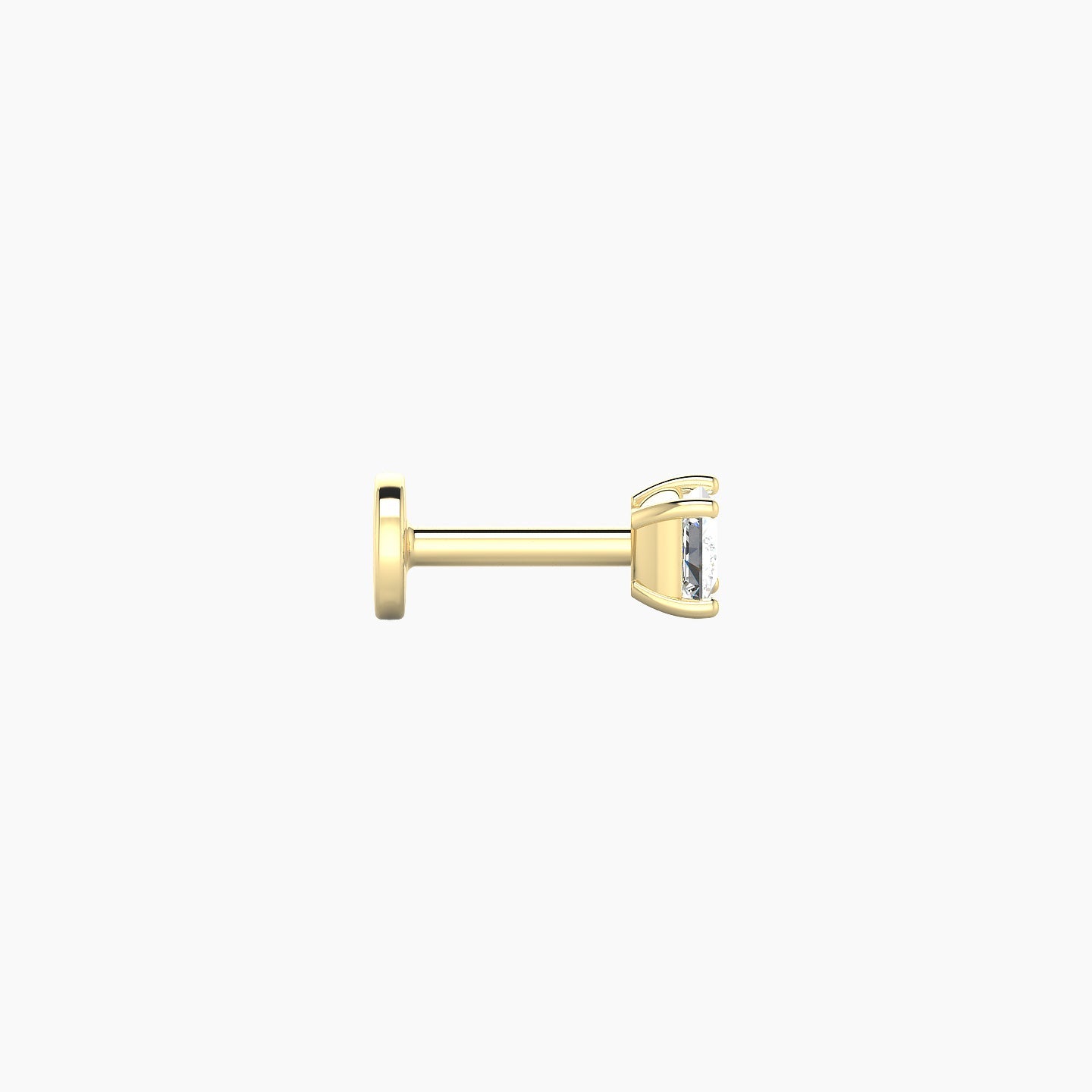 Nut | 18k Yellow Gold 3 mm 5 mm Princess Diamond Nostril Piercing