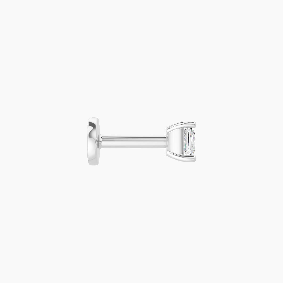 Nut | 18k White Gold 3 mm 5 mm Princess Diamond Piercing