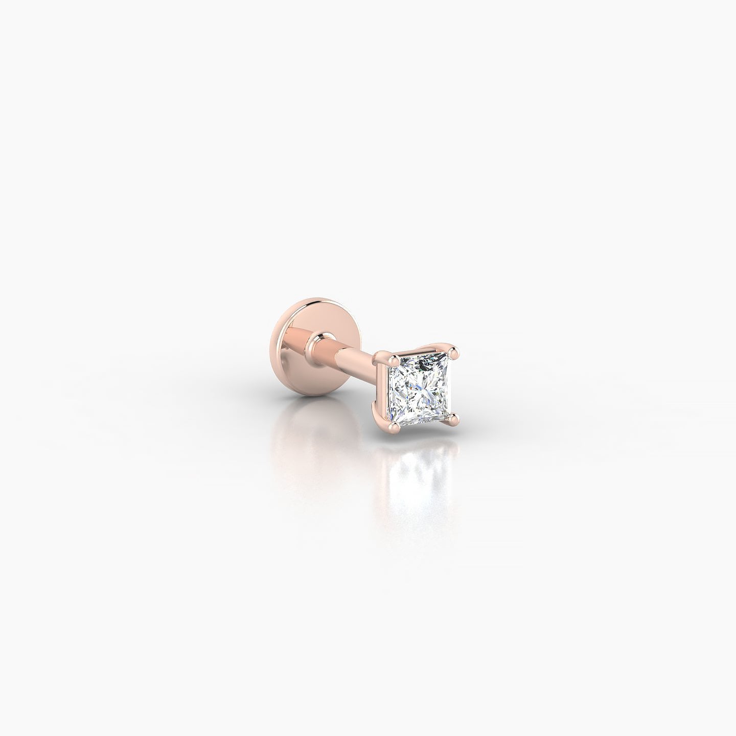 Nut | 18k Rose Gold 3 mm 5 mm Princess Diamond Piercing