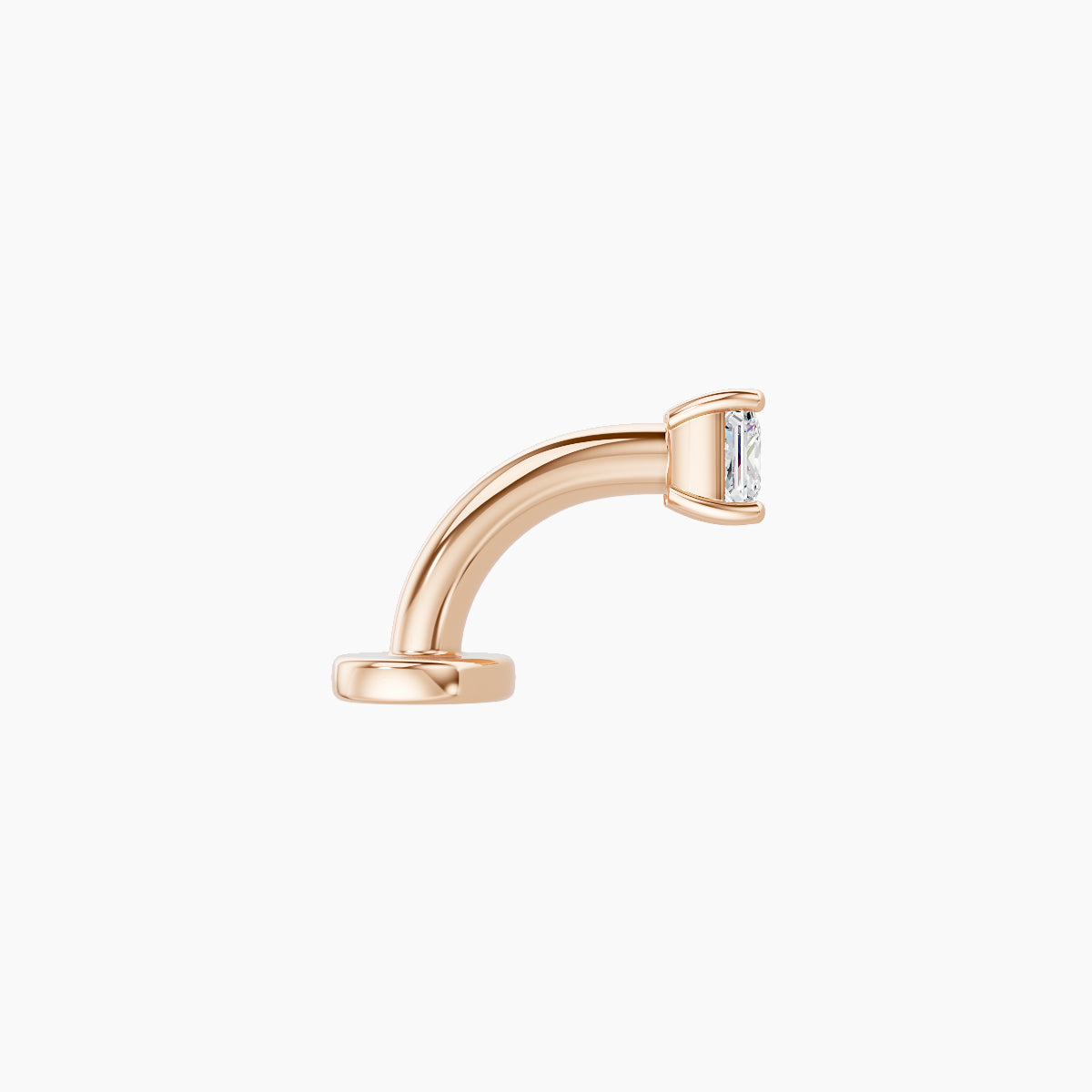 Nut | 18k Rose Gold 2.5 mm 6 mm Princess Diamond Floating Navel Piercing