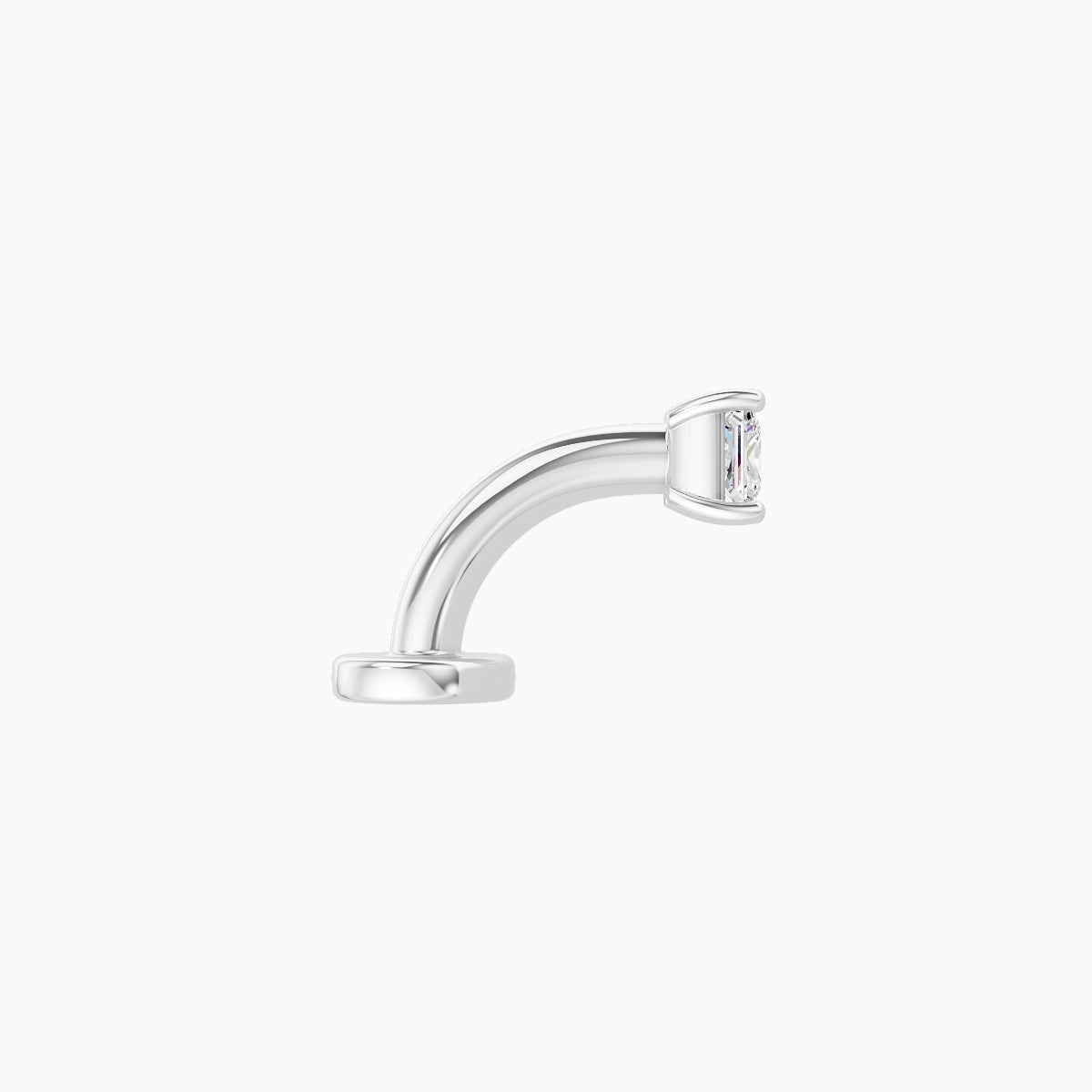 Nut | 18k White Gold 2.5 mm 6 mm Princess Diamond Floating Navel Piercing