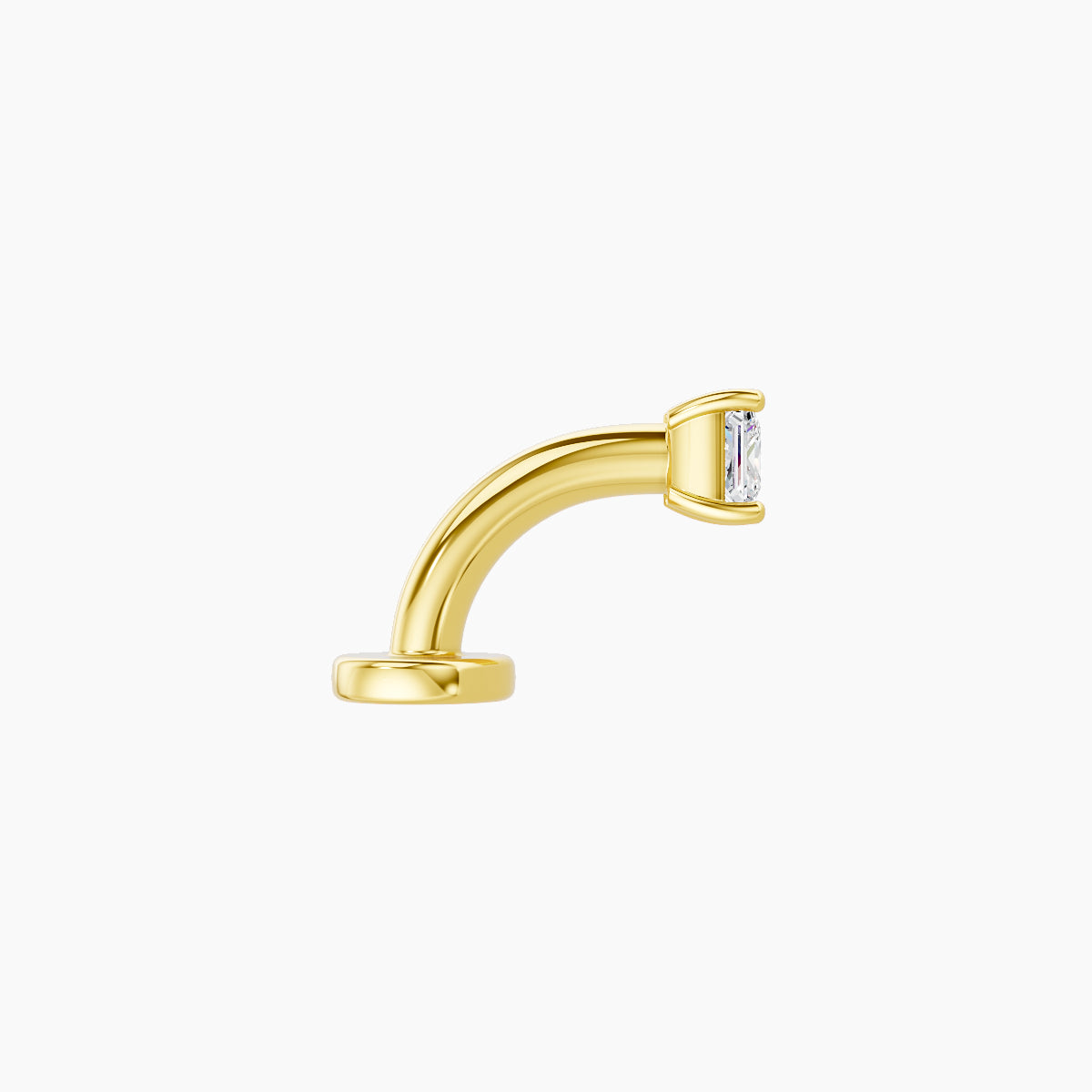 Nut | 18k Yellow Gold 2.5 mm 6 mm Princess Diamond Floating Navel Piercing