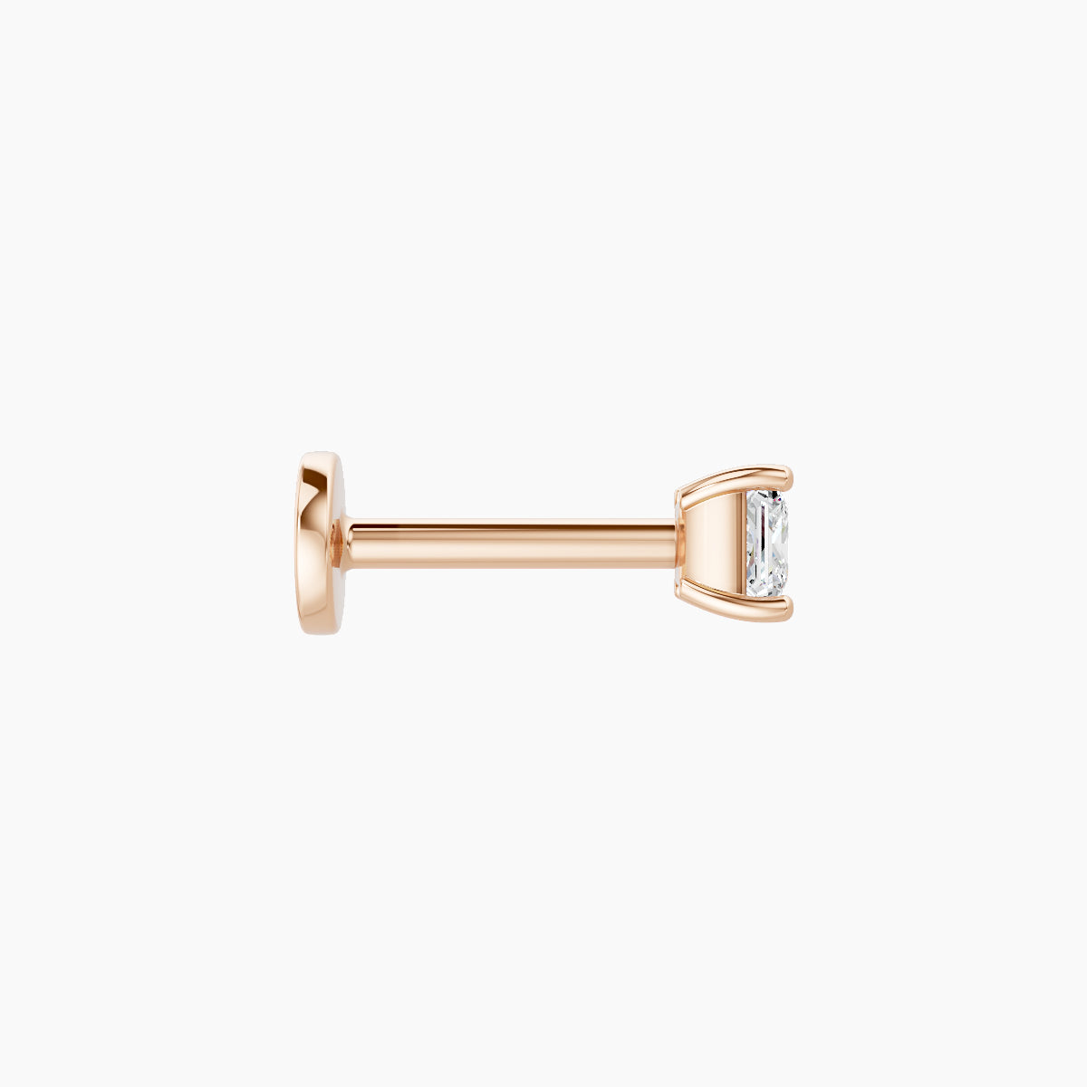 Nut | 18k Rose Gold 3 mm 6.5 mm Princess Diamond Nose Piercing