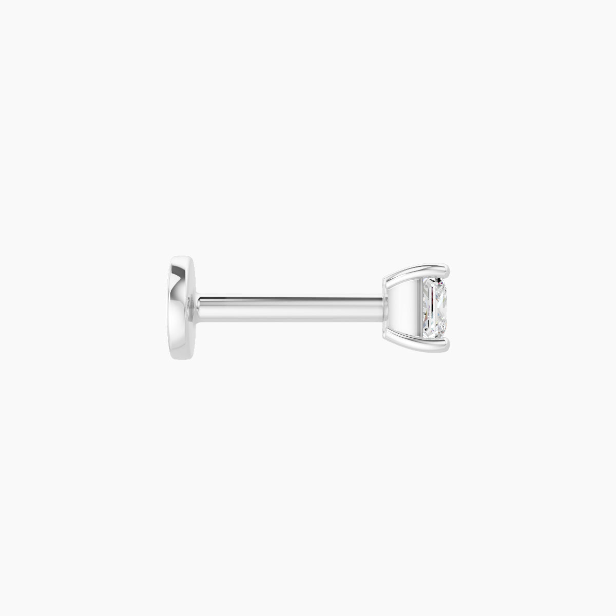 Nut | 18k White Gold 3 mm 6.5 mm Princess Diamond Nose Piercing