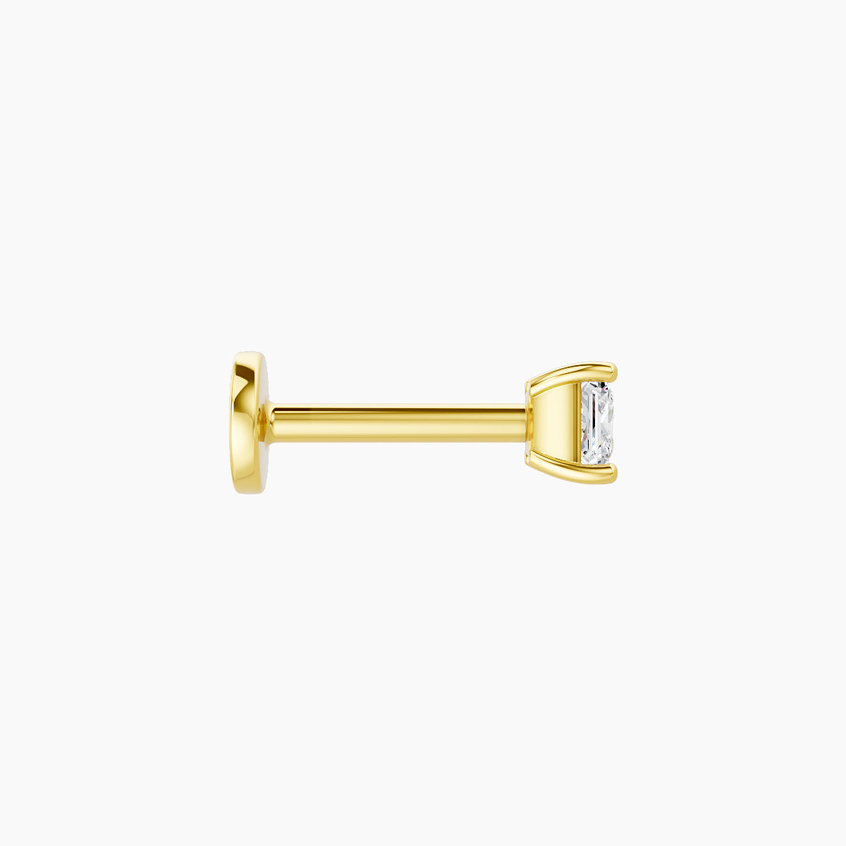 Nut | 18k Yellow Gold 3 mm 6.5 mm Princess Diamond Nose Piercing