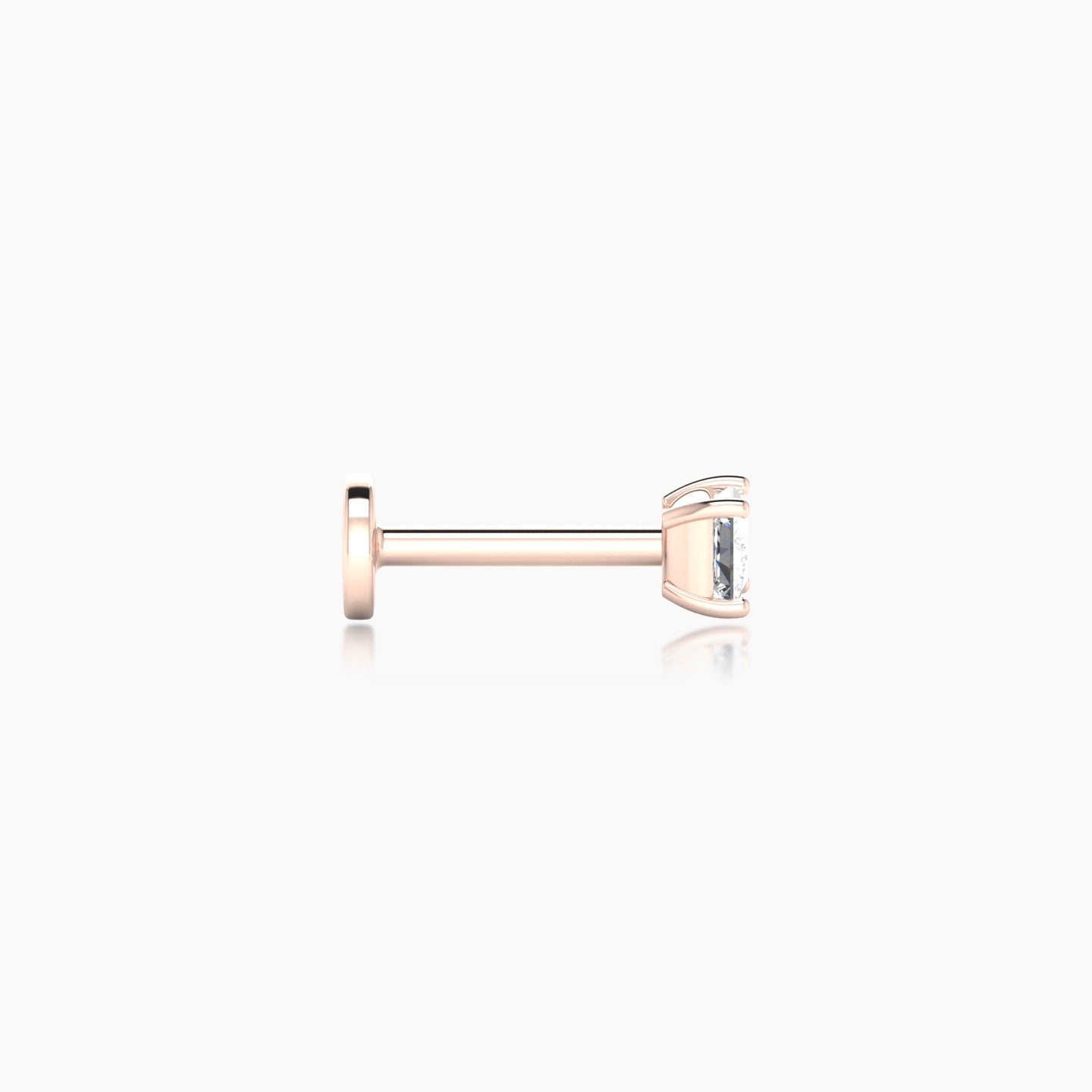 Nut | 18k Rose Gold 3 mm 6.5 mm Princess Diamond Nostril Piercing