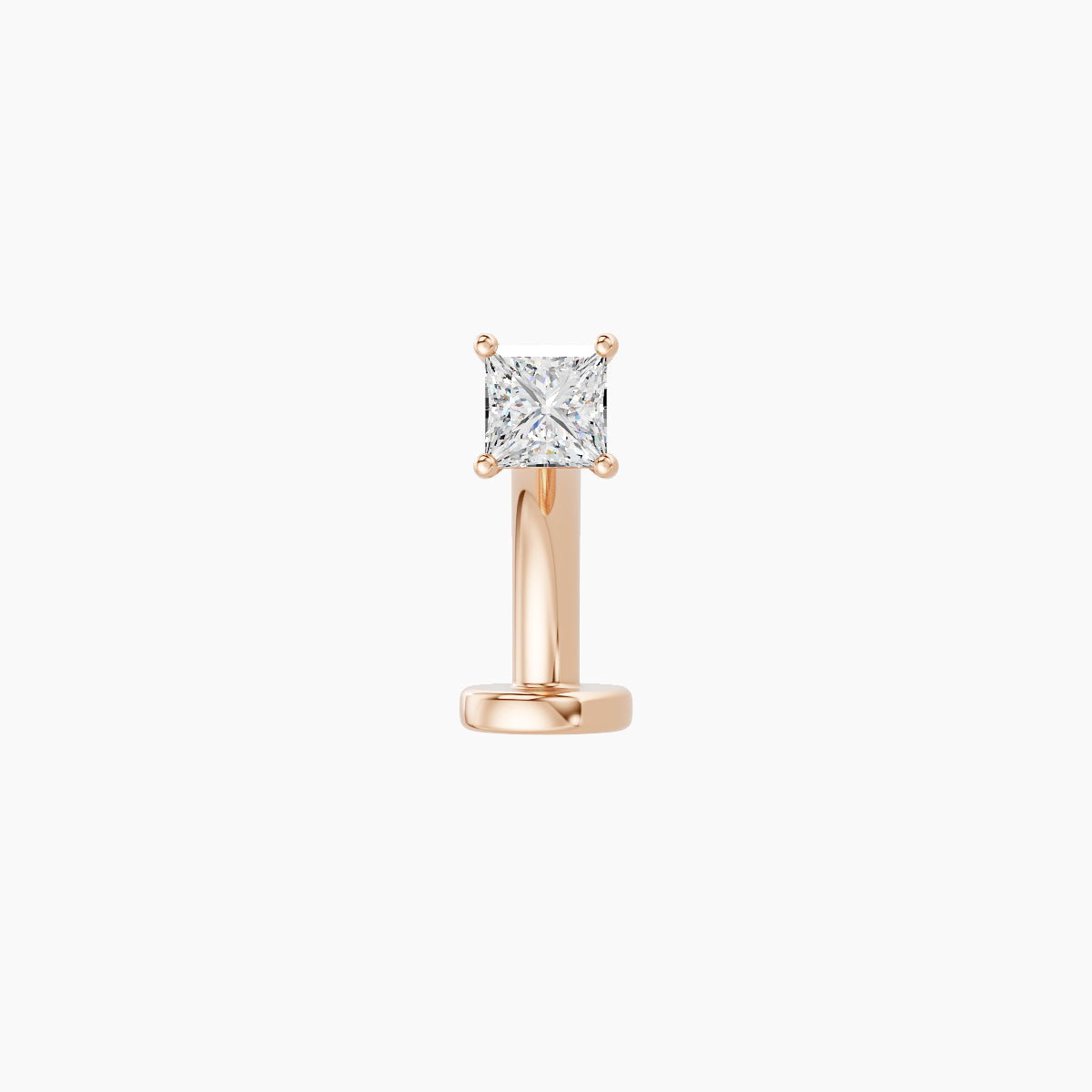 Nut | 18k Rose Gold 2.5 mm 8 mm Princess Diamond Floating Navel Piercing