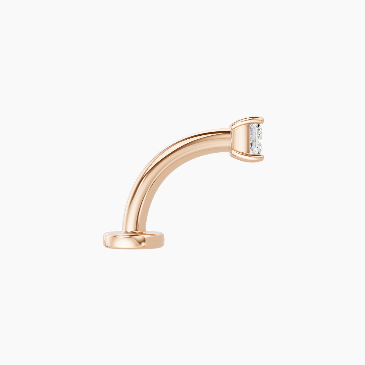 Nut | 18k Rose Gold 2.5 mm 8 mm Princess Diamond Floating Navel Piercing