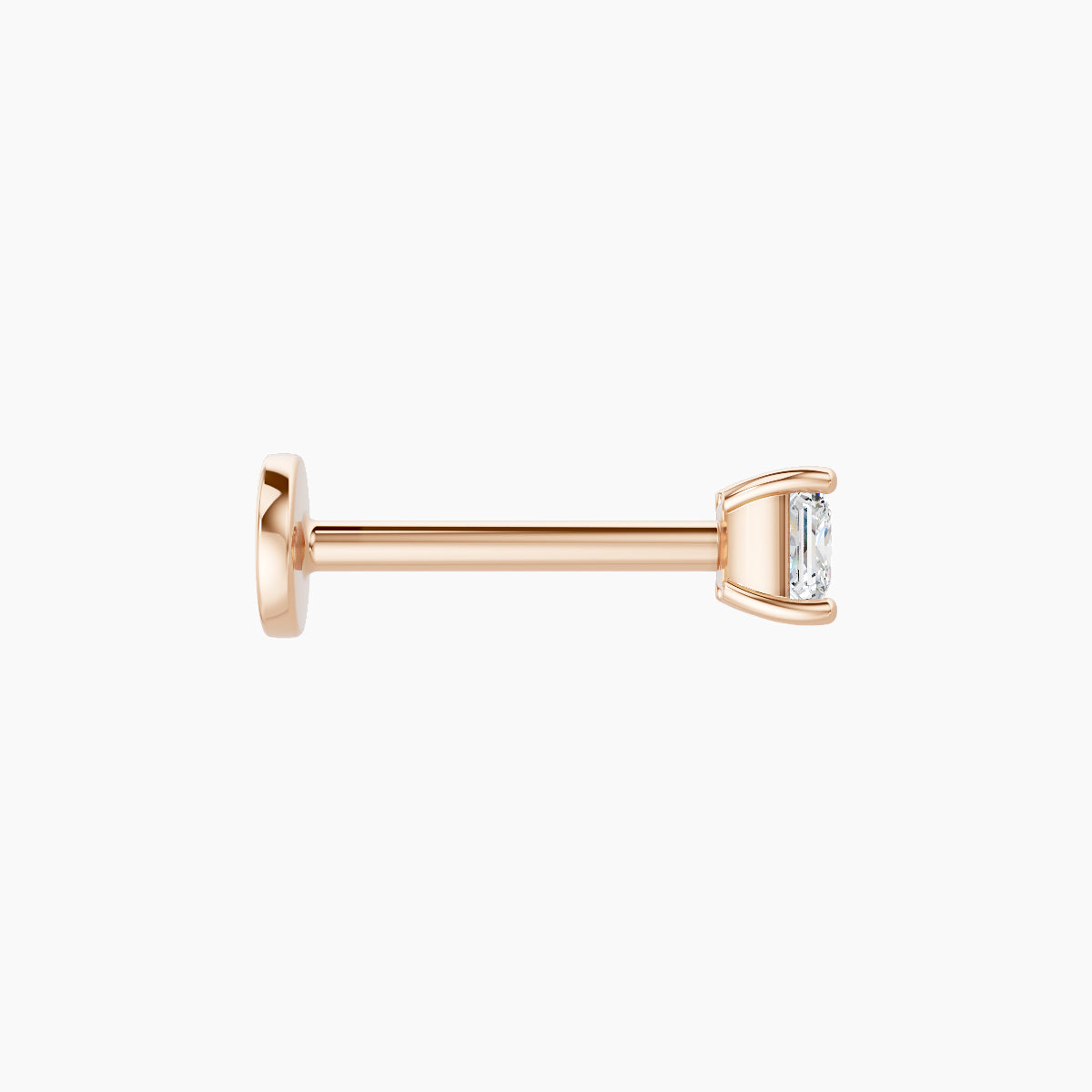 Nut | 18k Rose Gold 3 mm 8 mm Princess Diamond Nose Piercing