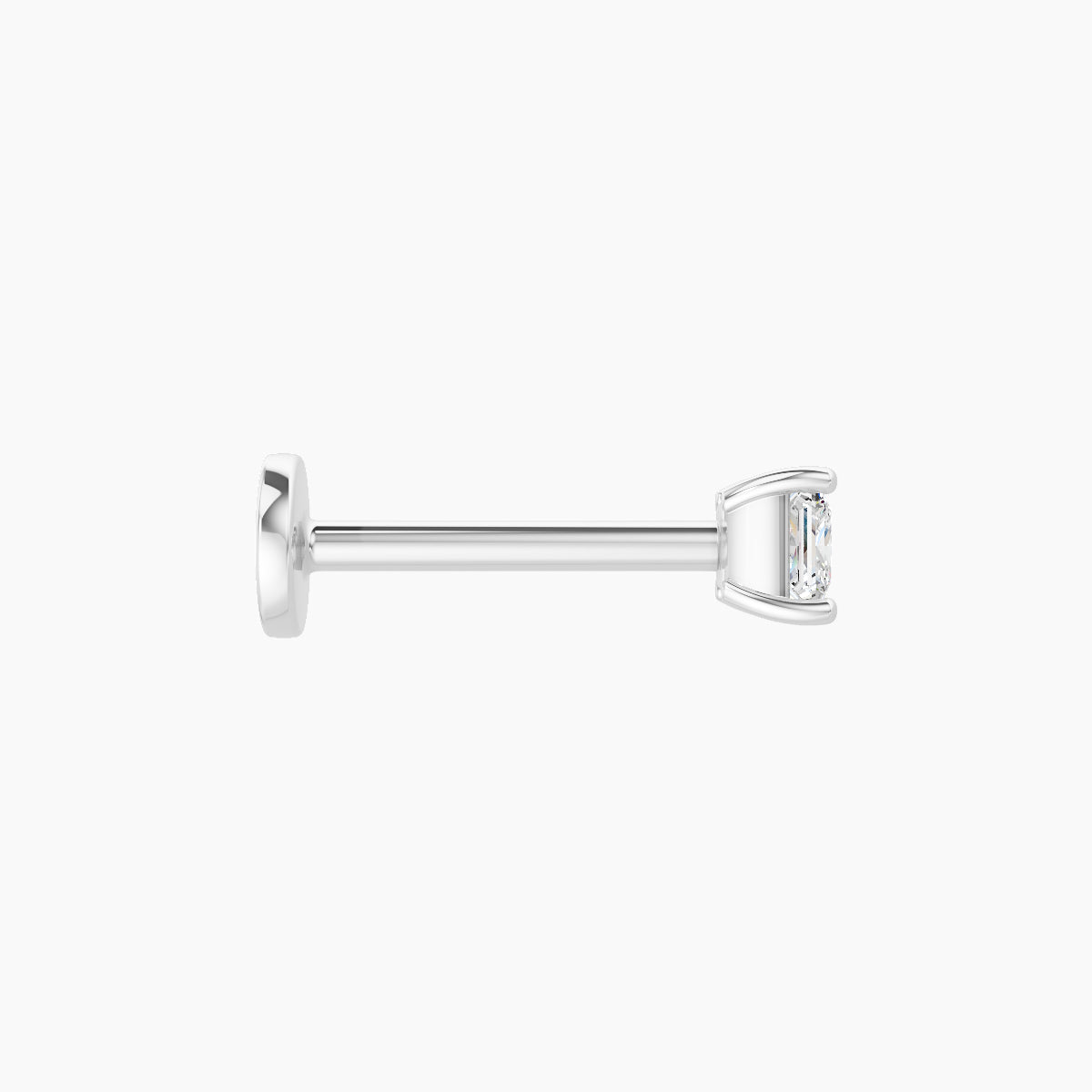 Nut | 18k White Gold 3 mm 8 mm Princess Diamond Nose Piercing