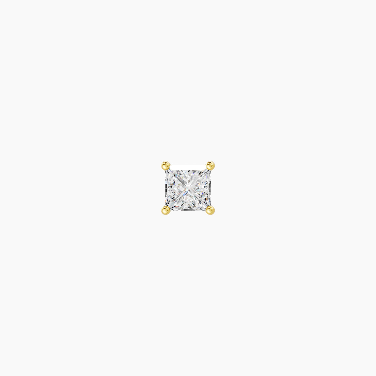 Nut | 18k Yellow Gold 3 mm 8 mm Princess Diamond Nose Piercing