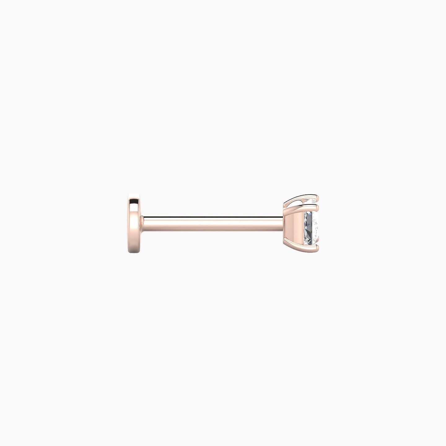 Nut | 18k Rose Gold 3 mm 8 mm Princess Diamond Nostril Piercing