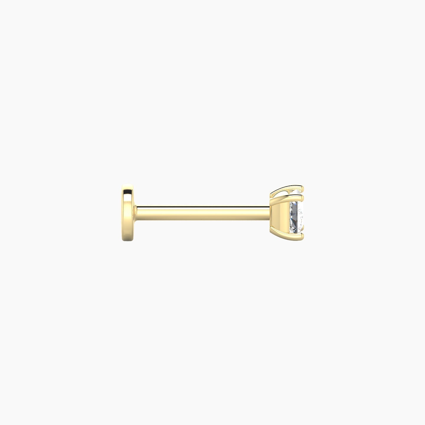 Nut | 18k Yellow Gold 3 mm 8 mm Princess Diamond Nostril Piercing