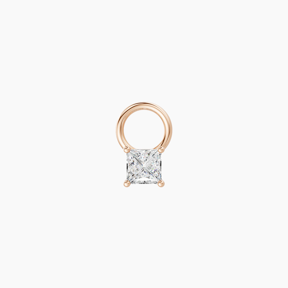 Nut | 18k Rose Gold 3 mm Princess Diamond Charm