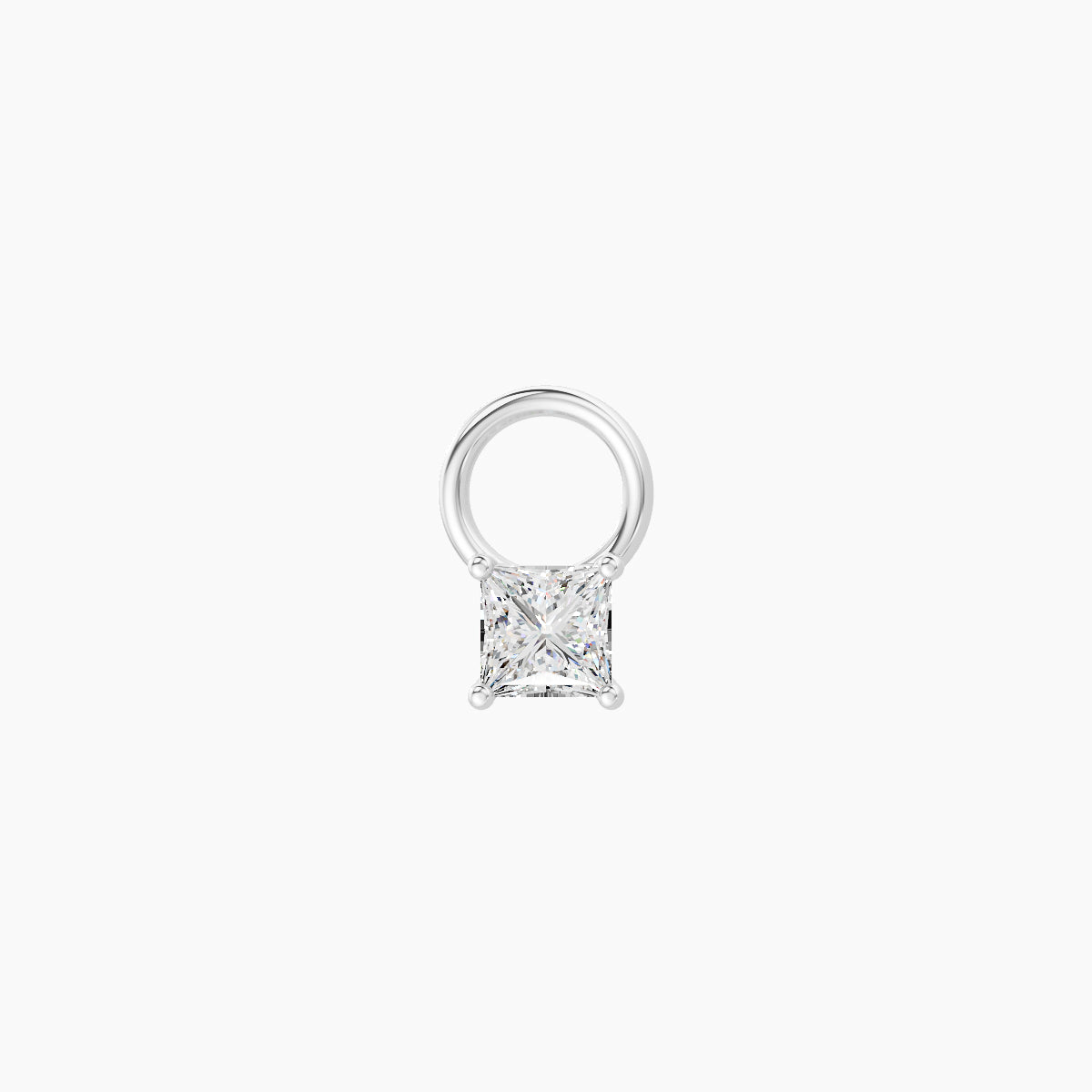Nut | 18k White Gold 3 mm Princess Diamond Charm