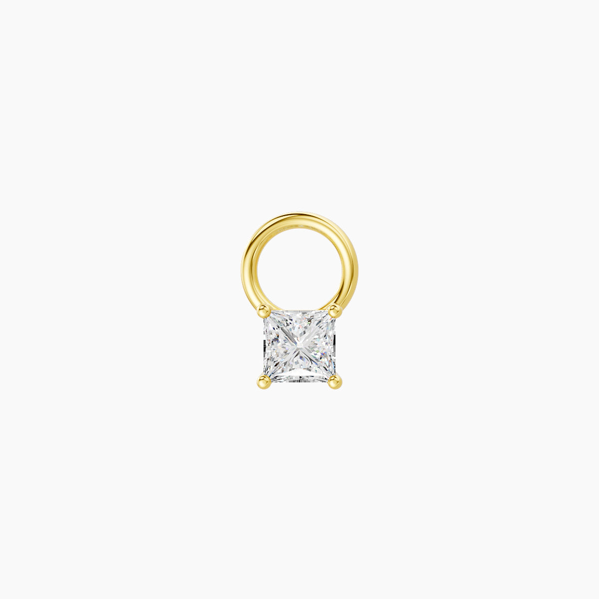 Nut | 18k Yellow Gold 3 mm Princess Diamond Charm