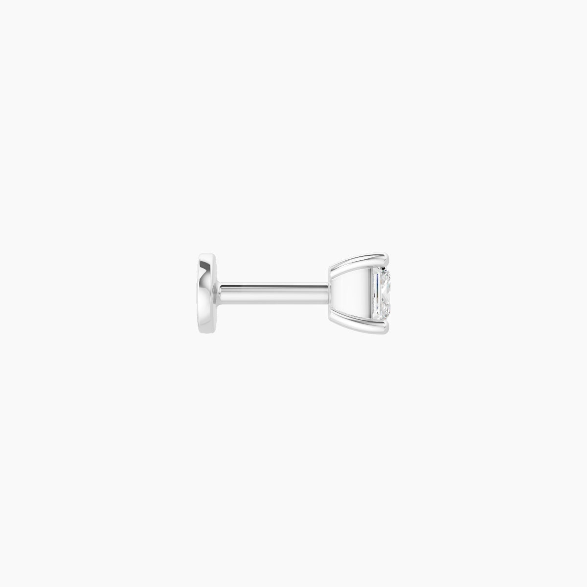 Nut | Piercing Diamant Princesse Or Blanc 18k Hypoallergénique 3.5 mm 5 mm