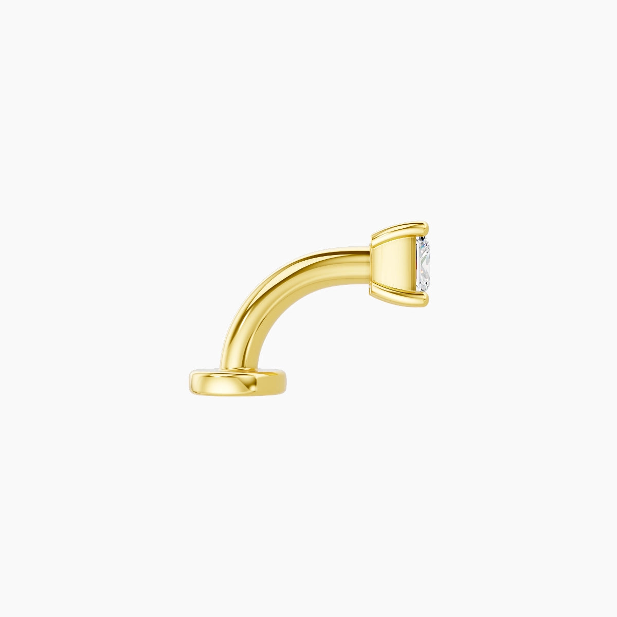 Nut | 18k Yellow Gold 3.5 mm 6 mm Princess Diamond Floating Navel Piercing