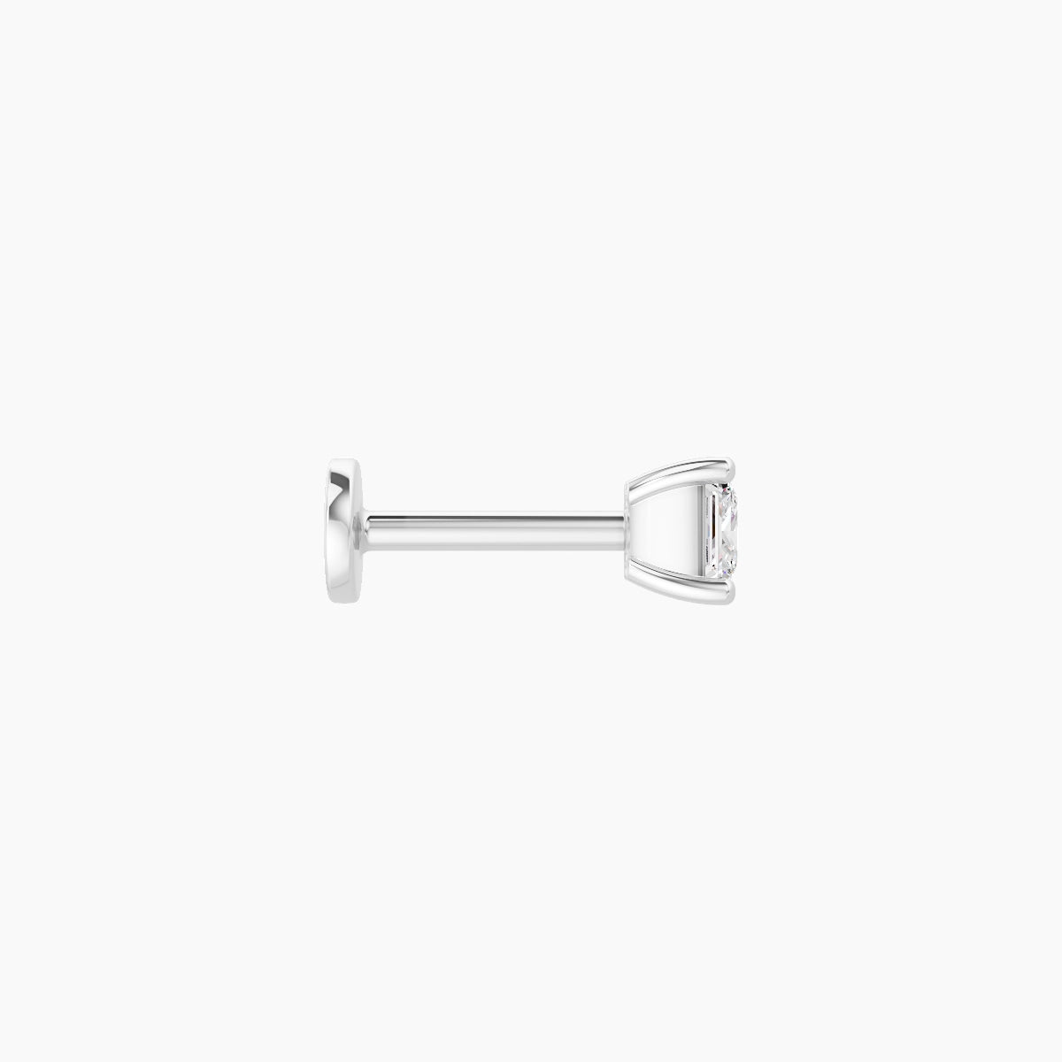Nut | 18k White Gold 3.5 mm 6.5 mm Princess Diamond Nose Piercing