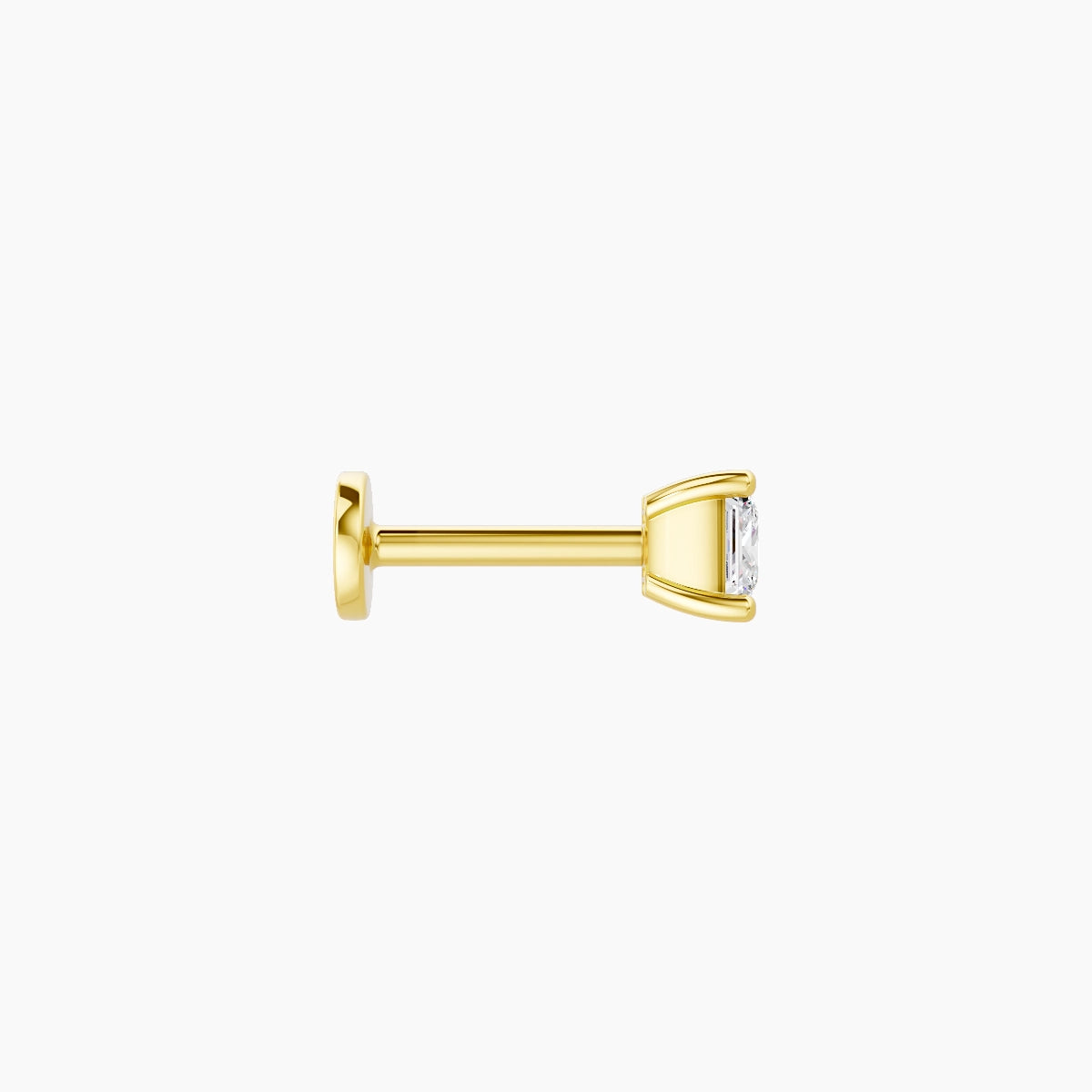 Nut | Piercing Diamant Princesse Or Jaune 18k Hypoallergénique 3.5 mm 6.5 mm