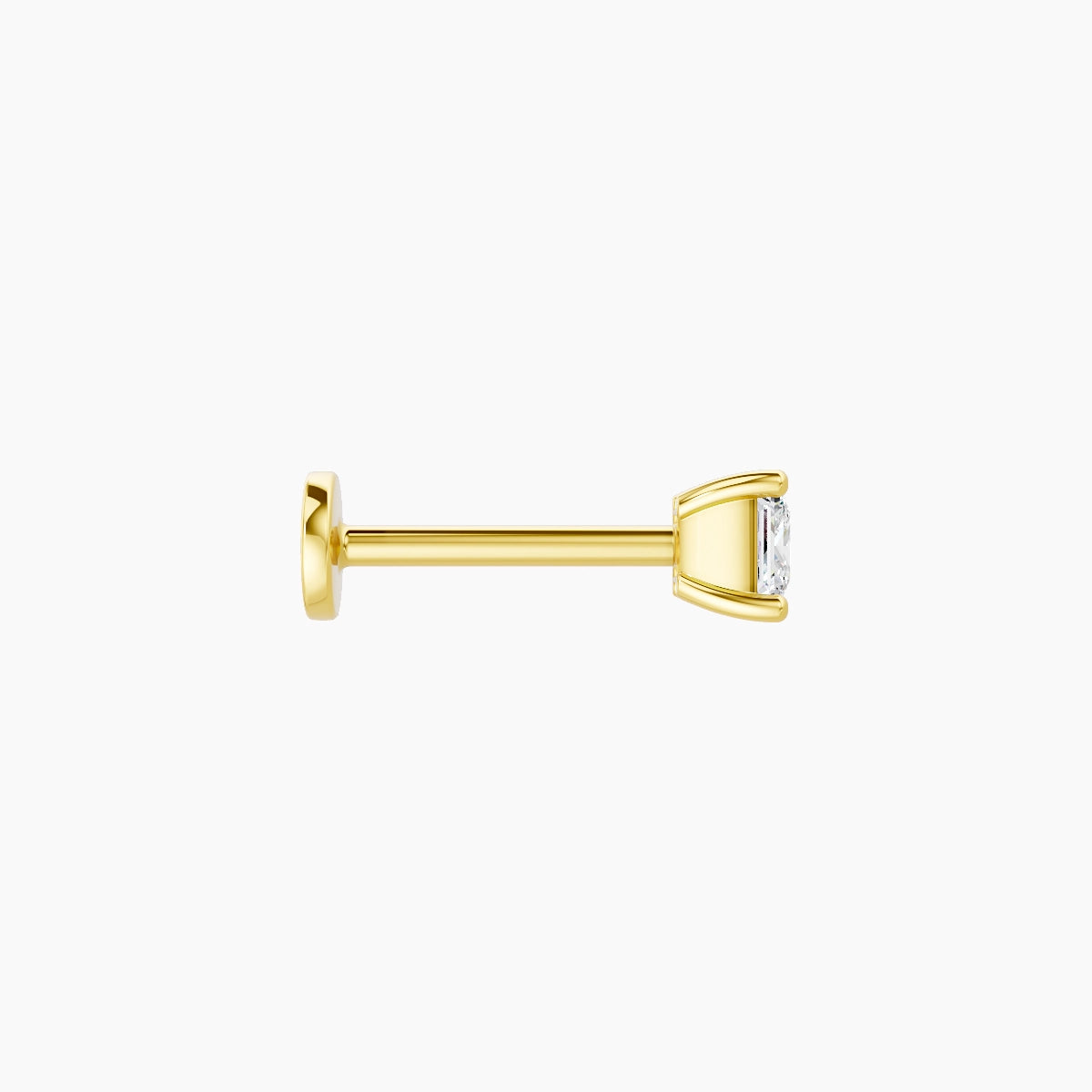 Nut | Piercing Diamant Princesse Or Jaune 18k Hypoallergénique 3.5 mm 8 mm
