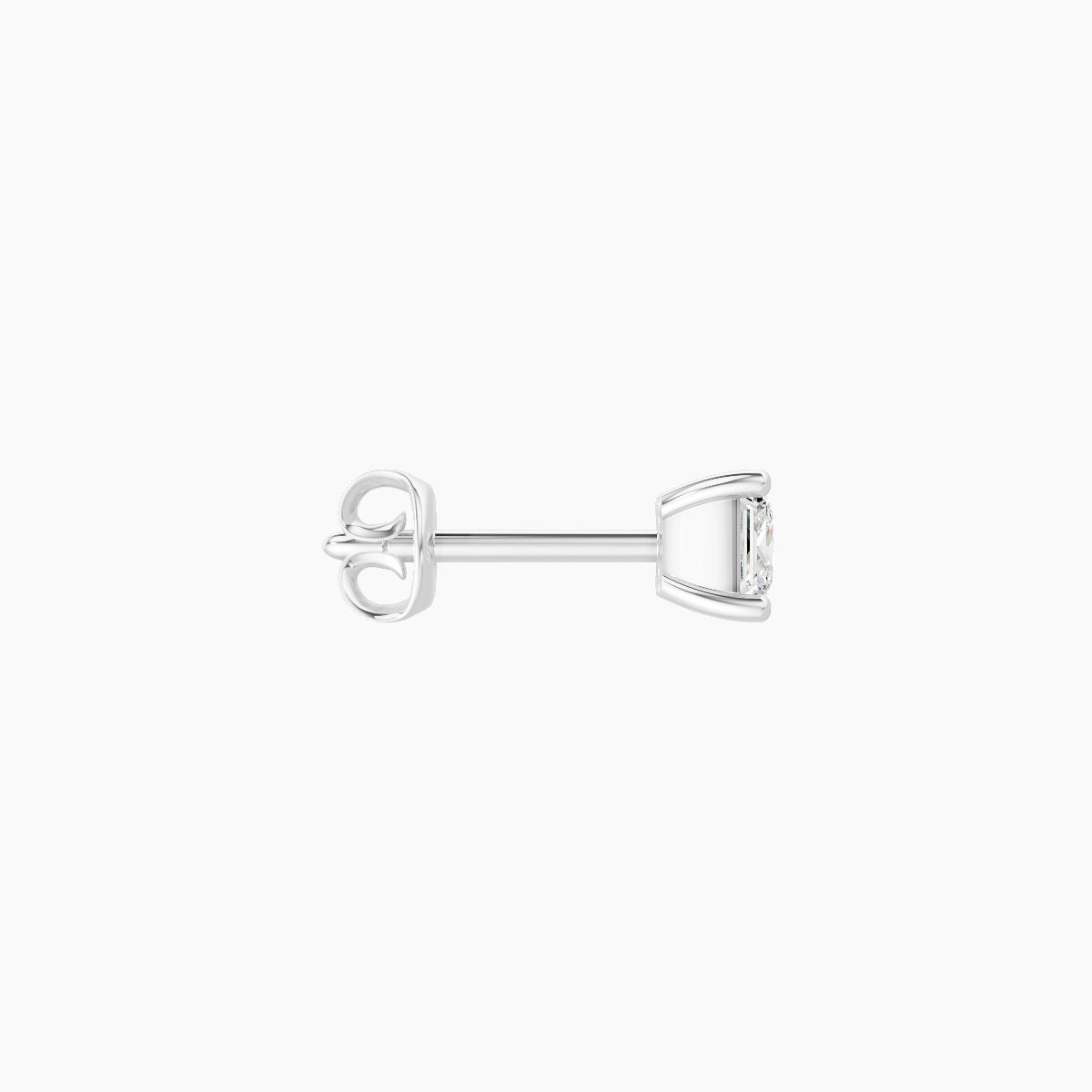 Nut | Boucle d'Oreille Diamant Princesse Or Blanc 18k Hypoallergénique 3.5 mm