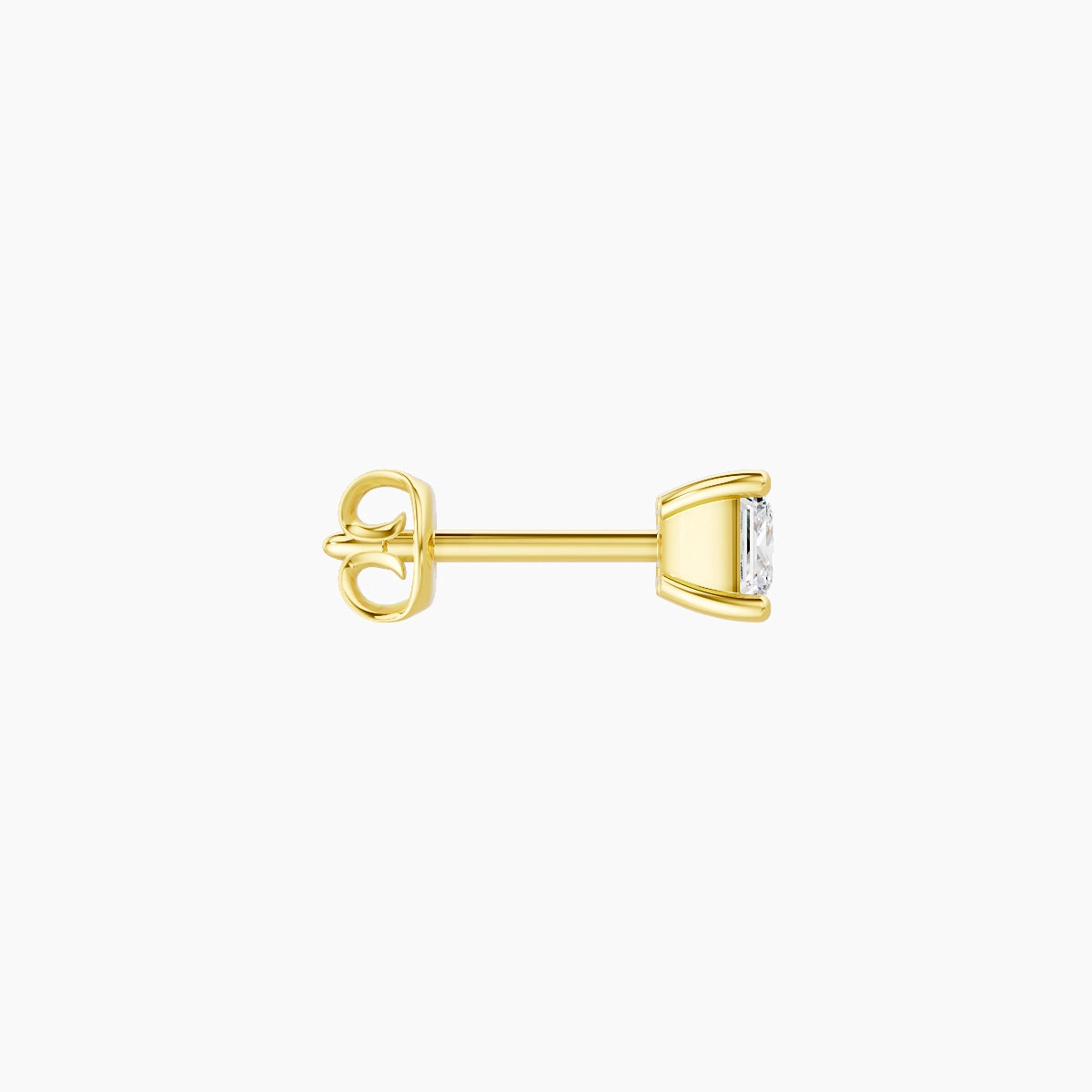 Nut | Boucle d'Oreille Diamant Princesse Or Jaune 18k Hypoallergénique 3.5 mm
