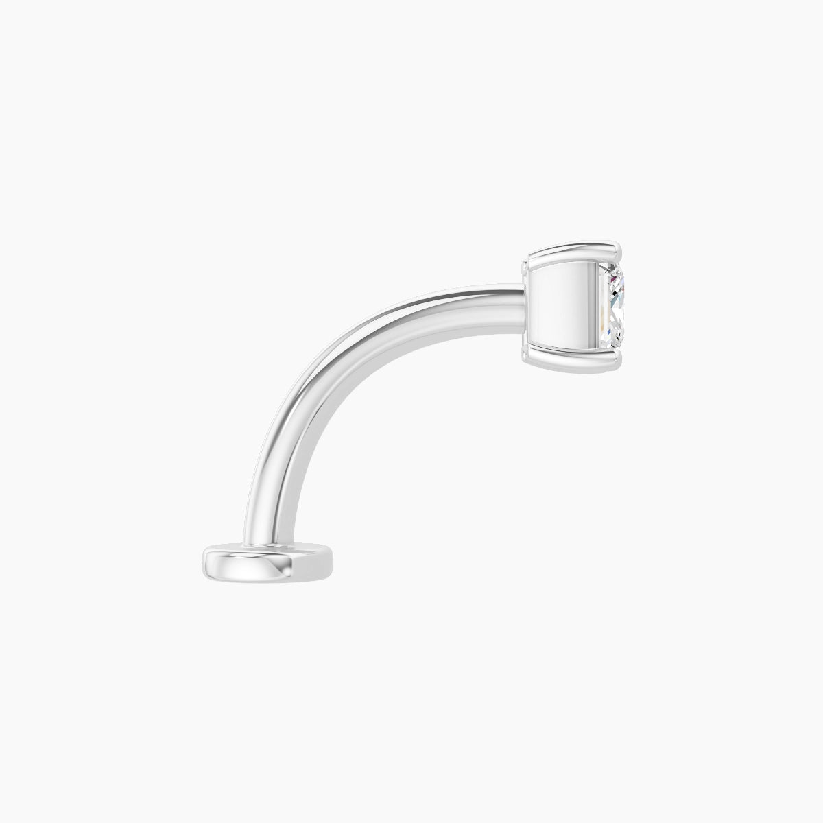 Nut | 18k White Gold 4 mm 10 mm Princess Diamond Floating Navel Piercing