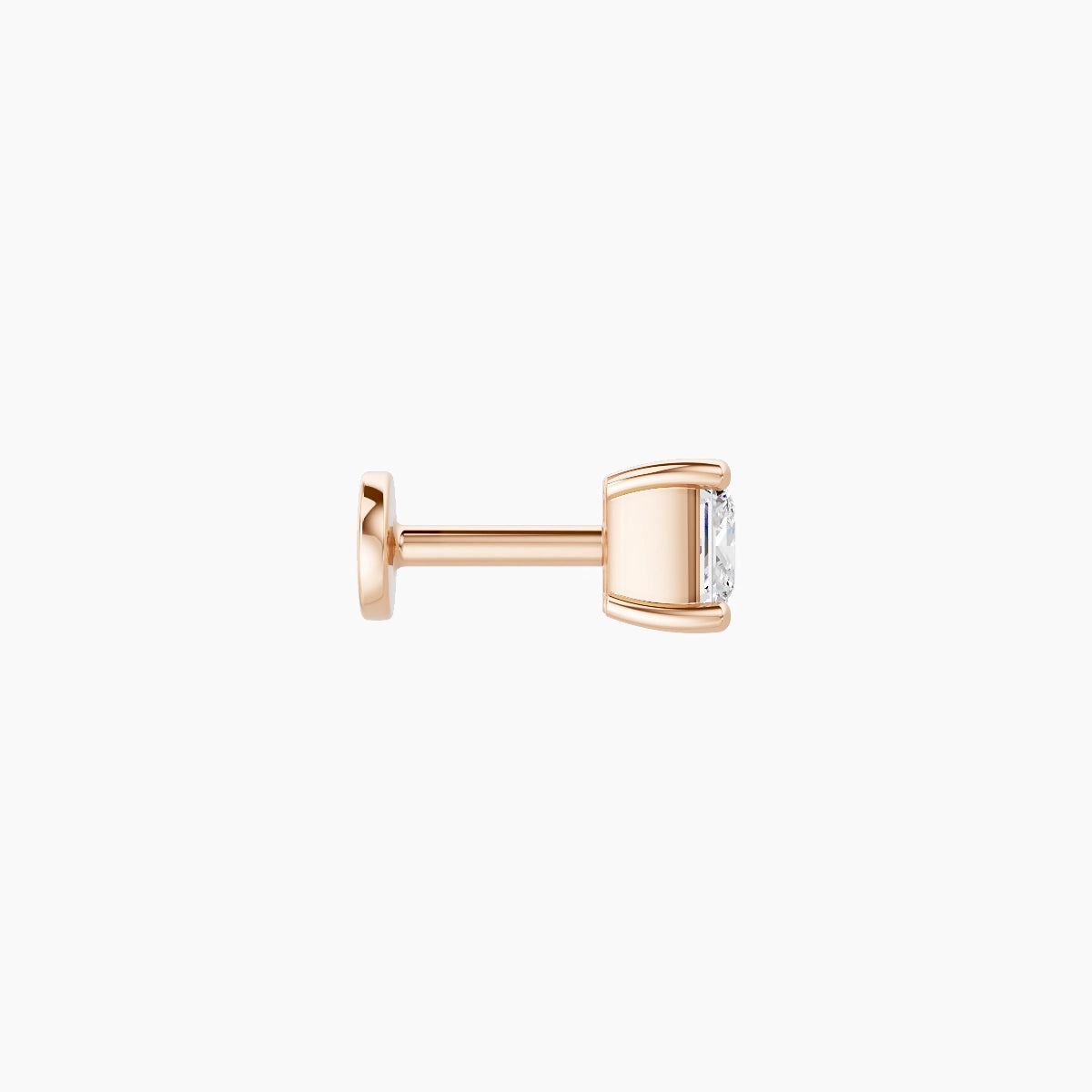 Nut | 18k Rose Gold 4 mm 5 mm Princess Diamond Nose Piercing