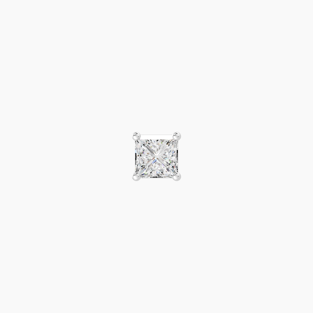 Nut | Piercing Diamant Princesse Or Blanc 18k Hypoallergénique 4 mm 5 mm