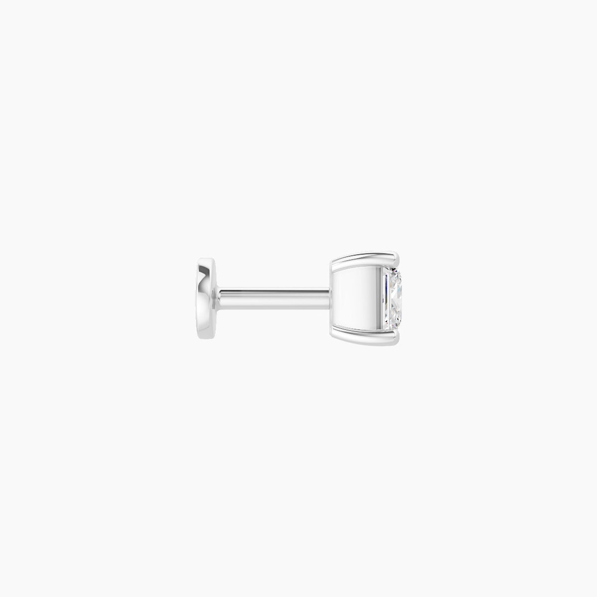 Nut | Piercing Diamant Princesse Or Blanc 18k Hypoallergénique 4 mm 5 mm