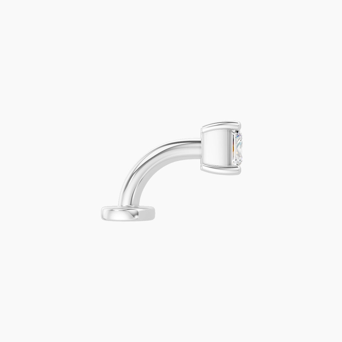 Nut | 18k White Gold 4 mm 6 mm Princess Diamond Floating Navel Piercing