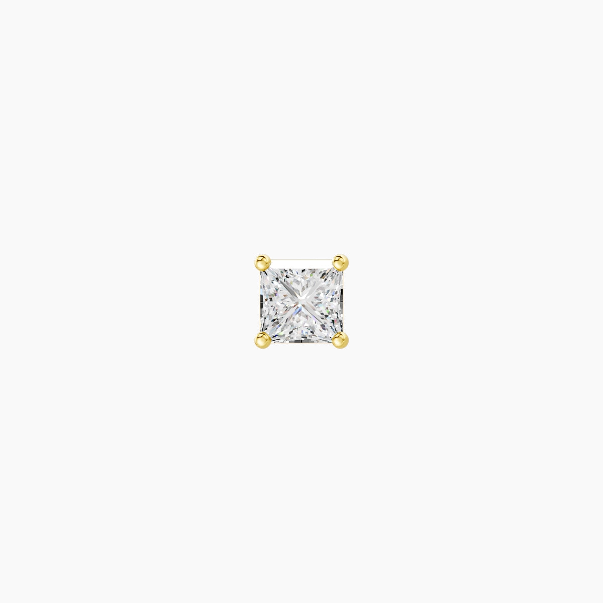 Nut | Piercing Diamant Princesse Or Jaune 18k Hypoallergénique 4 mm 6.5 mm