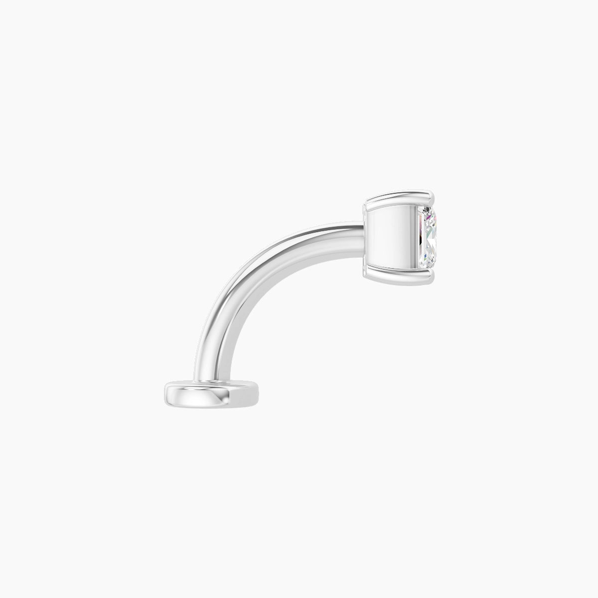 Nut | 18k White Gold 4 mm 8 mm Princess Diamond Floating Navel Piercing
